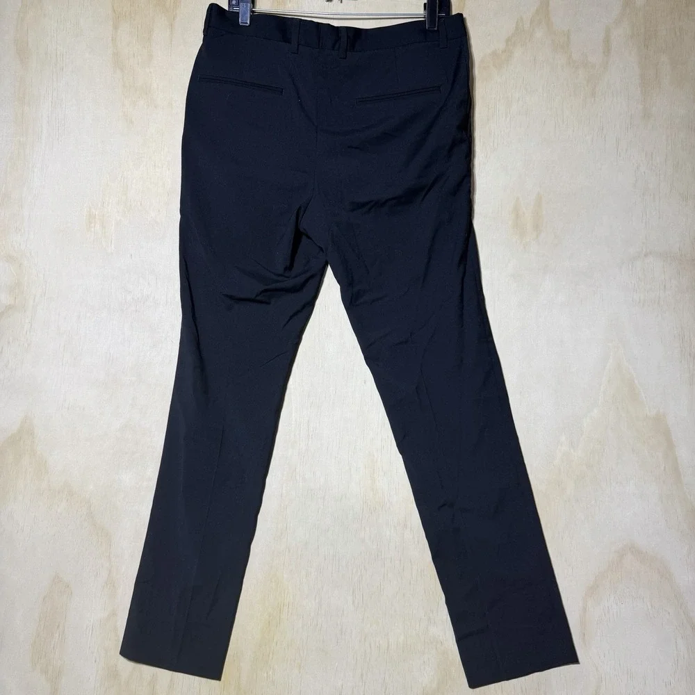 H&M Super Skinny Fit Dress Pants Mens 34R Black Stretch Career Office Slacks